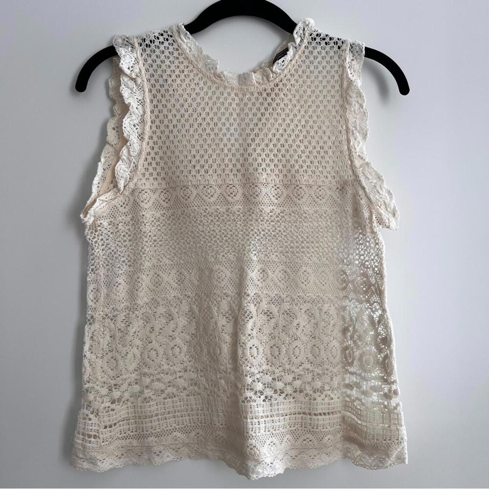 Zara Cream Lace Sleeveless Top